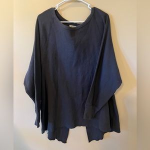 NWT Free People washed black thermal tunic large
Cotton 
Split back hem